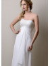 Semi-sweetheart Neckline Ivory Chiffon Beaded Prom Dress